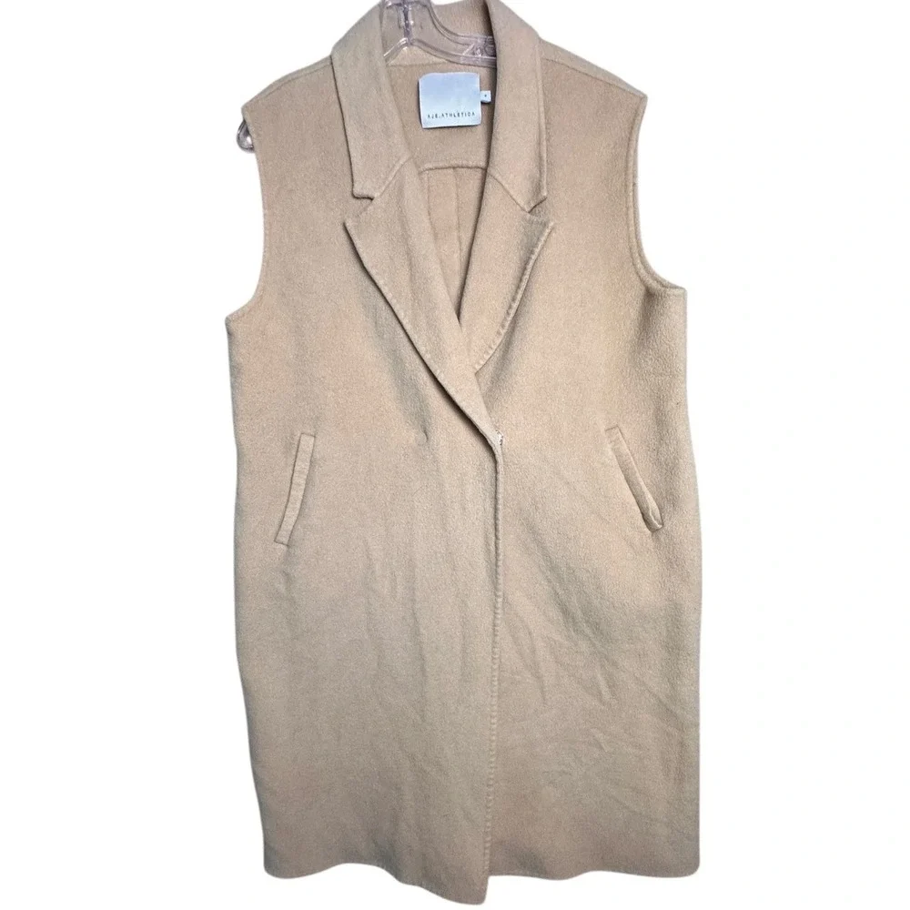 Aje Athletica Longline Tailored Vest Camel‎ Sleeveless Coat 16 Minimalist